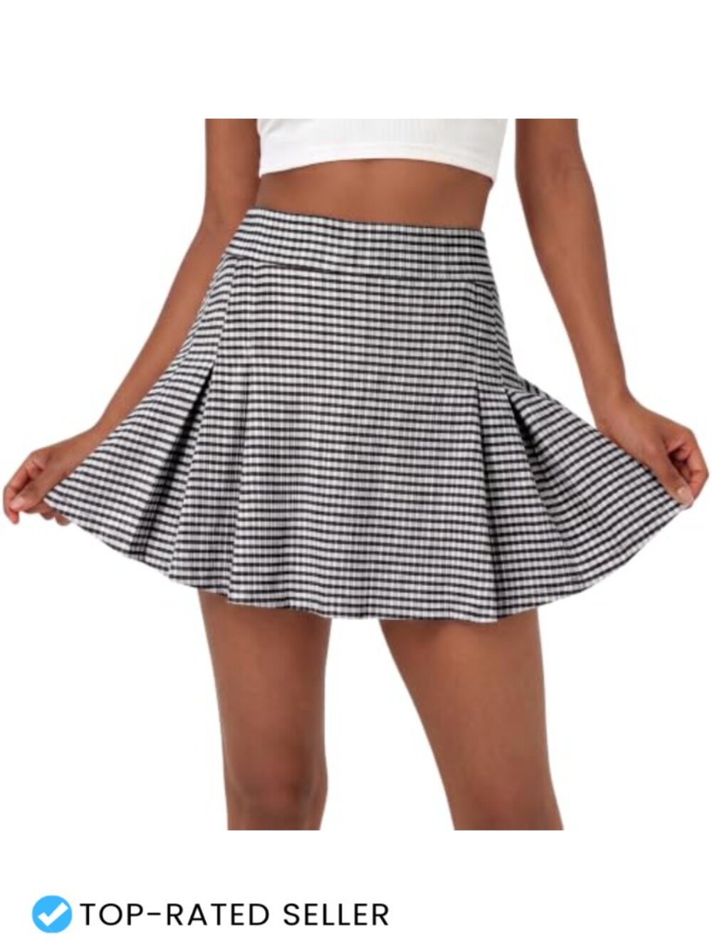 Women's Plaid Pleated Mini Skort High Waisted Built-in Shorts Athletic Tennis